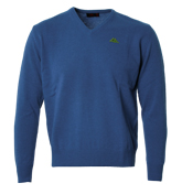 Robe Di Kappa Blue V-Neck Sweater