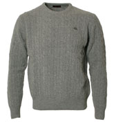 Grey Cable Design Sweater