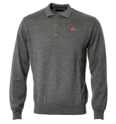 Grey Long Sleeve Polo Sweater