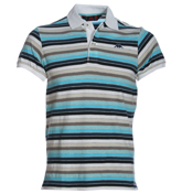 Robe Di Kappa Reidar White and Turquoise Stripe