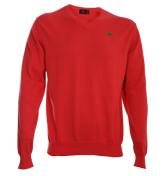 Steven Red V-Neck Sweater