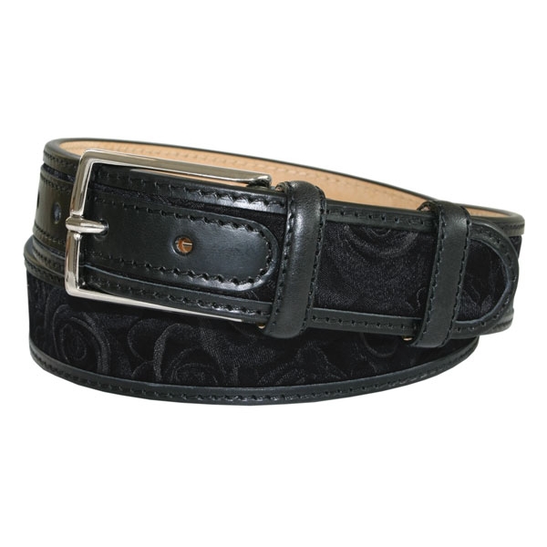 Robert Charles Black Rose Leather Belt by
