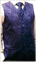 Robert Charles Blue Woven Rose Silk Waistcoat by