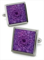 Robert Charles Chrysanthemum Purple Cufflinks by