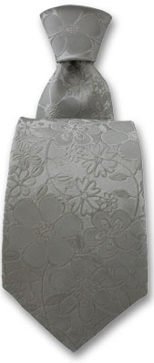 Robert Charles Florence Silver Silk Tie by