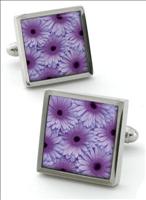 Robert Charles Lilac Gerbera Cufflinks by