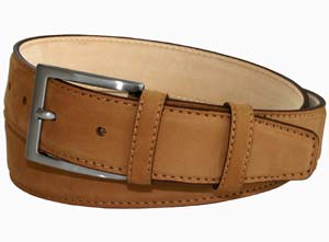 Robert Charles Nabuck Tan Leather Belt by