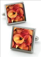 Robert Charles Orange Calla Cufflinks by
