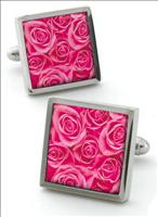 Robert Charles Pink Rose Cufflinks by