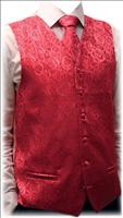 Robert Charles Pink Woven Rose Silk Waistcoat by