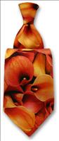 Robert Charles Printed Orange Calla Tie by