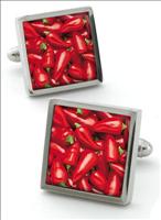 Robert Charles Red Chilli Cufflinks by