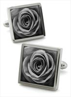 Robert Charles Rose Single Grey Cufflinks by