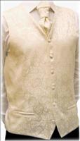 Robert Charles White Woven Rose Silk Waistcoat by