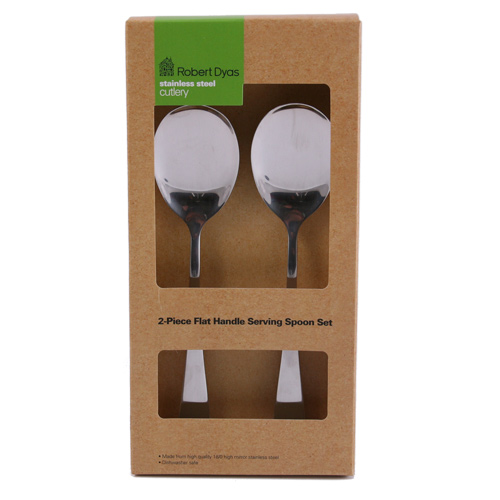 Robert Dyas 2 Piece Flat Handle Serving Spoon Set