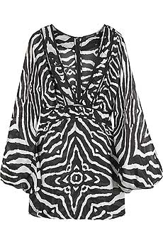 Roberto Cavalli Animal print babydoll blouse
