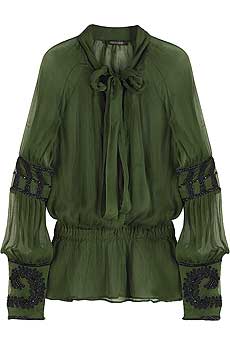 Roberto Cavalli Beaded chiffon blouse