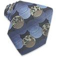 Roberto Cavalli Blue Overlapping Circles Woven Silk Tie