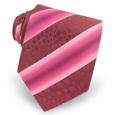 Burgundy Giraffe Patterned Bands Woven Silk Tie