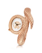 Roberto Cavalli Eva Snake - Logo Gold-Plated Bracelet Dress Watch
