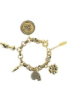 Roberto Cavalli Gold charm bracelet