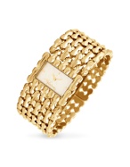Roberto Cavalli Oryza - Gold Plated Signature Bracelet Dress Watch