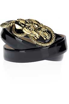 Roberto Cavalli Patent horse buckle belt