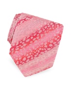 Roberto Cavalli Pink Animal Pattern Woven Silk Tie