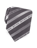 Roberto Cavalli Signature Stripe Woven Silk Tie