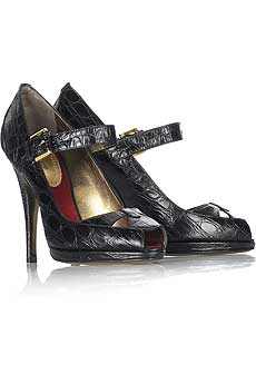 Roberto Cavalli Stamped leather platforms