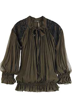 Roberto Cavalli Tie-front chiffon blouse