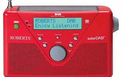 Solar DAB/FM Solar Powered Radio - Red