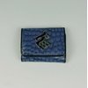 Tri-Fold Croc Wallet (Blue)