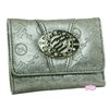 RocaWear Women`s Embossed Tri-Fold Wallet (Silver)