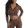 RocaWear Woman RocaWear Womens Gold Piped Hoody (Brown)