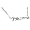 RocaWear white gold script logo necklace (RN10S)