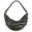 Roccobarocco Black Soft Leather Evening Hobo Bag