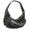 Roccobarocco Black Soft Leather Hobo Bag