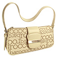 Roccobarocco Camel Signature Cream Baguette Bag