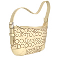 Camel Signature Leather Trim Handbag