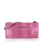 Roccobarocco Luxy - Pink Python Stamped Baguette Bag