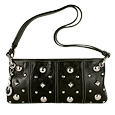 Roccobarocco Piccadilly - Black Studded Leather Baguette Bag