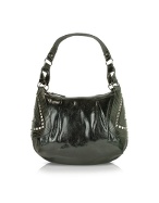 Roccobarocco Punk - Studded Black Eco-Leather Hobo Bag