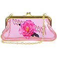 Roccobarocco Rose Pink Signature Kiss-Lock Baguette Bag w/ Chain Strap