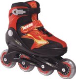 Roces Compy 2.0 Black/Red Flames Childrens Recreational Inline Skate 1-5 to 3.5