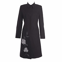 Black organza trim coat