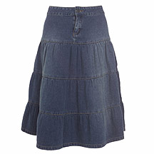 Rocha.John Rocha Blue denim tiered skirt