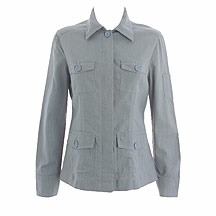 Blue linen mix military style jacket