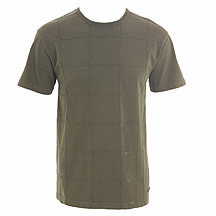 Brown pintuck squares t shirt