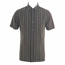Rocha.John Rocha Brown short sleeve stripe shirt